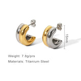 Stainless Steel Two-tone Earrings High-end Jewelry Stud