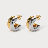 Stainless Steel Two-tone Earrings High-end Jewelry Stud