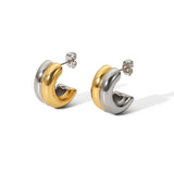 Stainless Steel Two-tone Earrings High-end Jewelry Stud