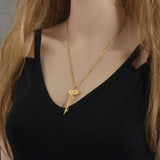 Rose Name Necklace Stainless Steel Personalized Choker Pendant