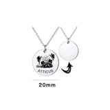 Personalized Pet Portrait Necklace - Engraved Pet Memorial Jewelry