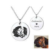 Personalized Pet Portrait Necklace - Engraved Pet Memorial Jewelry