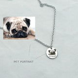 Personalized Pet Portrait Necklace - Engraved Pet Memorial Jewelry