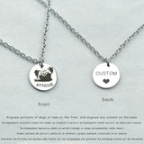 Personalized Pet Portrait Necklace - Engraved Pet Memorial Jewelry