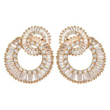 Round Zircon Earrings Wedding Party Romantic Jewelry ER-474