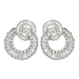 Round Zircon Earrings Wedding Party Romantic Jewelry ER-474