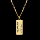 Cuba-Chain Name Necklace Stianless Steel Personalized Engrave Charm