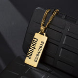Cuba-Chain Name Necklace Stianless Steel Personalized Engrave Charm