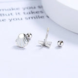 TrustDavis 925 Sterling Silver Asymmetric Starfish Shells Earring