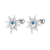 Trustdavis 925 Silver Sun CZ Beads Earring For Girls