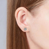 Trustdavis 925 Silver Sun CZ Beads Earring For Girls