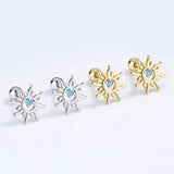 Trustdavis 925 Silver Sun CZ Beads Earring For Girls