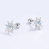 Trustdavis 925 Silver Sun CZ Beads Earring For Girls