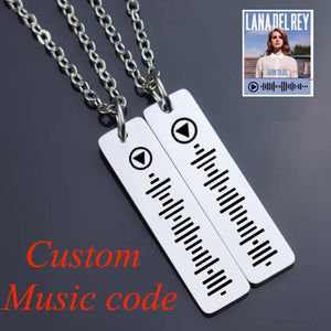 Custom Music Scan Code Engraved Pendant Gift for Lover
