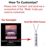 Custom Music Scan Code Engraved Pendant Gift for Lover