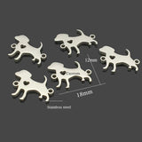 5pcs Double Hole Dog Yingyang Rose Crown Pendant Charms