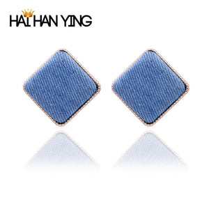 Women's Square Stud Earrings Alloy Statement Earrings