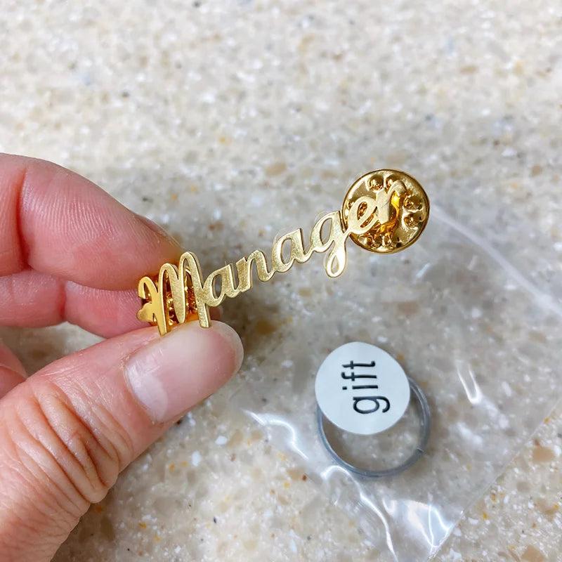 Custom Name Lapel Pin Stainless Steel Brooch