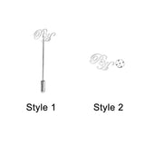Personalized Name Letter Logo Stainless Steel Suit Pin Brooch