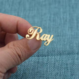 Name Brooches Stainless Steel Letter Pin Badges Personalized Logo Pins