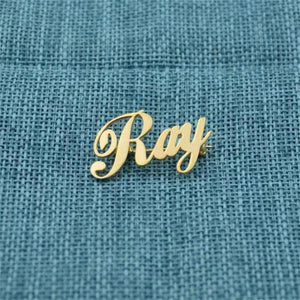 Name Brooches Stainless Steel Letter Pin Badges Personalized Logo Pins