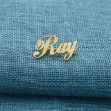 Name Brooches Stainless Steel Letter Pin Badges Personalized Logo Pins