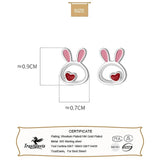 925 Silver Kids Earring Rabbit Stud Earrings For Girls Fine Jewelry DG0193