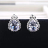 925 Sterling Silver Stud Earrings with AAAAA cz for Women Bridal Jewelry