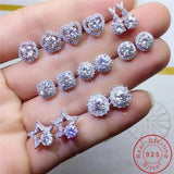 925 Sterling Silver Stud Earrings with AAAAA cz for Women Bridal Jewelry