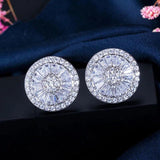 925 Sterling Silver Stud Earrings with AAAAA cz for Women Bridal Jewelry