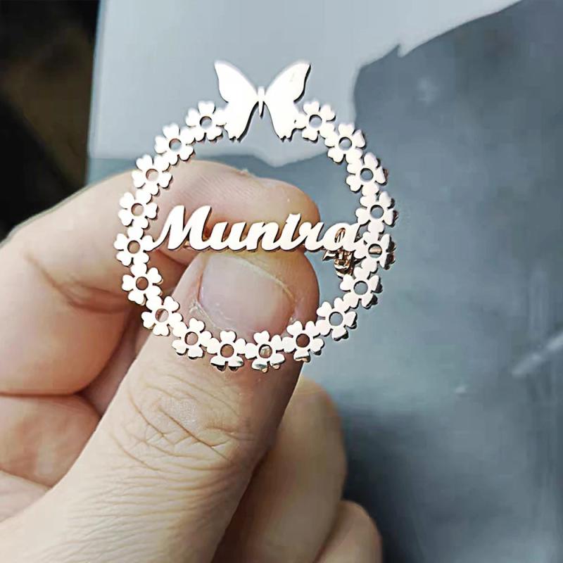 Personalized Stainless Steel Name Brooches