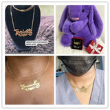 Personalized Letter Necklace Stainless Steel Nameplate Crown Butterfly Heart