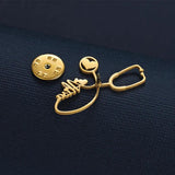 Letter Brooch Stainless Steel Stethoscope Pin Badge Personalized Jewelry