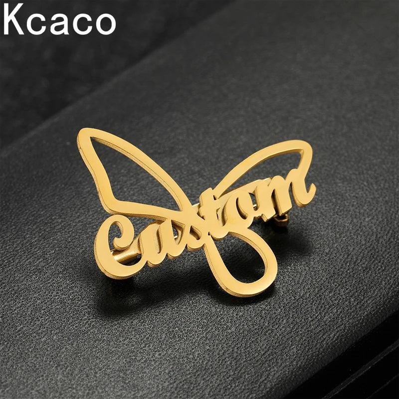 Butterfly Name Pin Brooch for Women Personalized Lapel P