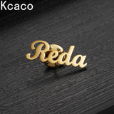 Personalized Stainless Steel Name Brooch Silver Letters Pin Badges