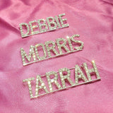 GRANDBLING Name Brooch Crystal Word Pins Name Plate Pins Wedding Party Badges