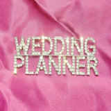 GRANDBLING Name Brooch Crystal Word Pins Name Plate Pins Wedding Party Badges