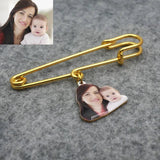 Custom Photo Charm Brooch Tie Tack Funny Portrait Bouquet Pin