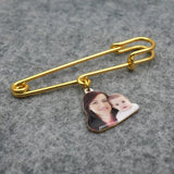 Custom Photo Charm Brooch Tie Tack Funny Portrait Bouquet Pin