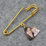 Custom Photo Charm Brooch Tie Tack Funny Portrait Bouquet Pin