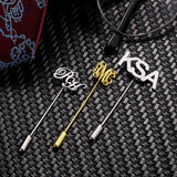 Personalized Long Needle Name Letters Brooch