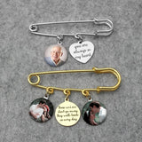Personalized Photo Brooch Wedding Bouquet Pin Gift for Bride Groom