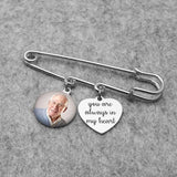Personalized Photo Brooch Wedding Bouquet Pin Gift for Bride Groom