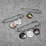 Personalized Photo Brooch Wedding Bouquet Pin Gift for Bride Groom
