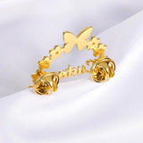 Customizable Flower Name Brooch Pin Stainless Steel Jewelry