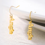 Arabic Name Hoop Earrings Stainless Steel Name Earrings for Women