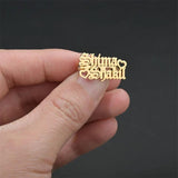 Personalized Double Names Heart Brooches Stainless Steel Lover's Name Badges