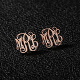 Monogram Stud Earrings For Women Stainless Steel Initials Letters Jewelry
