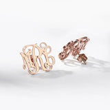 Monogram Stud Earrings For Women Stainless Steel Initials Letters Jewelry