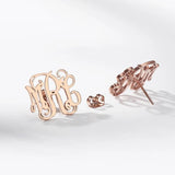Monogram Stud Earrings For Women Stainless Steel Initials Letters Jewelry